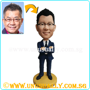 Custom 3D Male In Blue Suit Clay Figurine